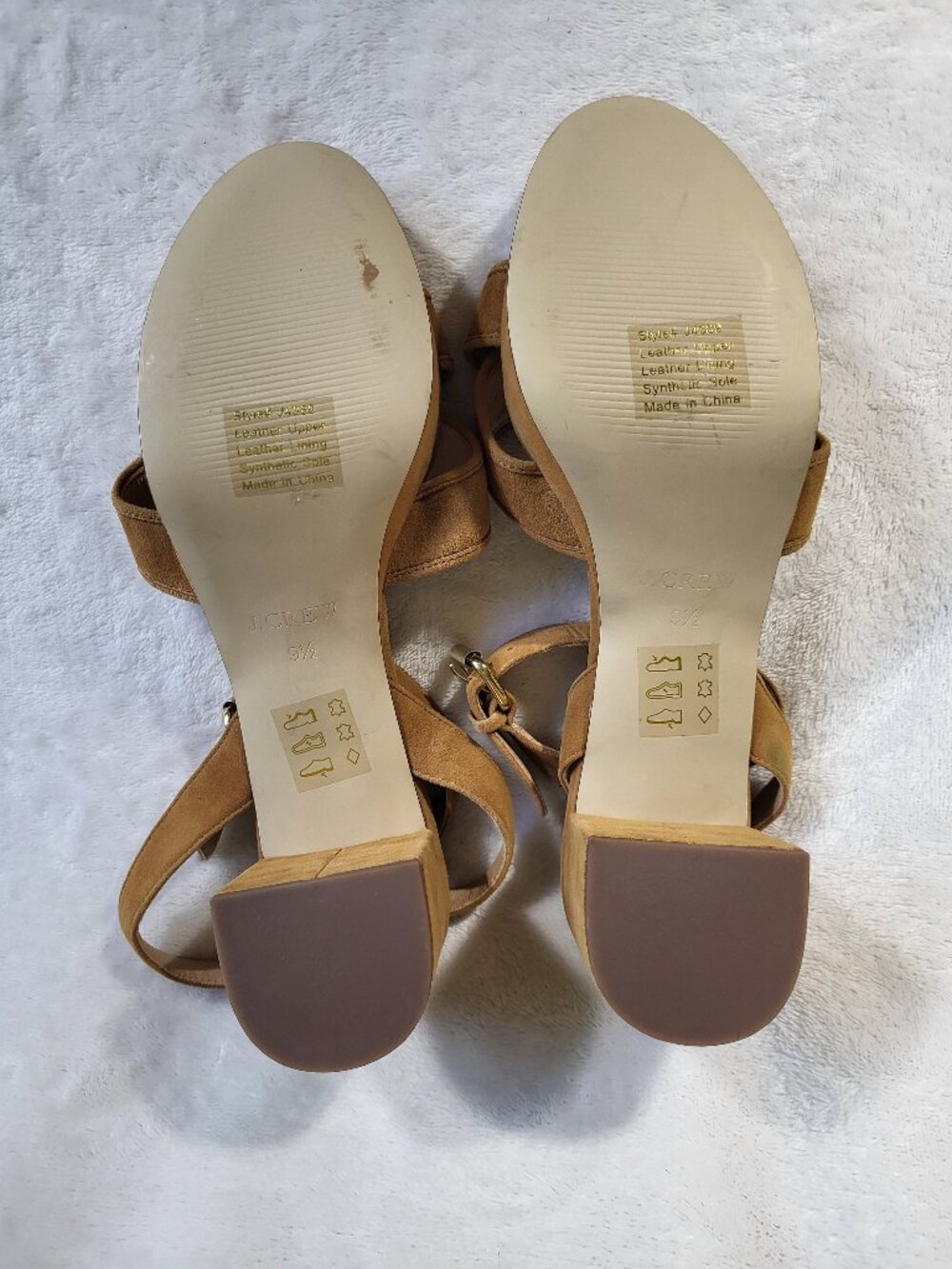 J.Crew Women's Criss-Cross Suede Platform Heels Sandals Size 9.5 - Picture 8 of 9
